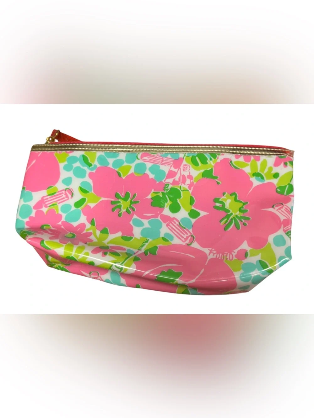 EUC Lilly Pulitzer For Estee Lauder Patent Makeup Bag